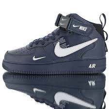 Drop Shipping Nike Air Force 1 07 Mid Utility Pack Dark Blue White Double Hook 804609 403 Air Jordan Basketball Shoes Winter Running Shoes Sneakers Men Fashion