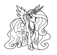 Choose your favorite coloring page and color it in bright colors. My Little Pony Celestia Coloring Pages Coloring And Drawing