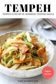 Tempeh Stir Fry In Japanese Teriyaki Sauce Recipe Vegan Recipes Easy Healthy Asian Recipes Healthy Japanese Recipes