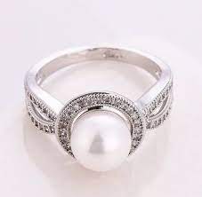 925 Sterling Silver White Pearl Ring Size 10 Ebay White Pearl Ring Pearl Wedding Ring Sterling Silver Wedding Rings