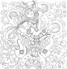 Black And White Mural Painting Outline Image Result For Kerala Mural Painting Outline Sketches Bagavathi Kerala Mural Painting Mural Painting Kalamkari Painting