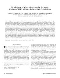Development of a Screening Assay for Surrogate Markers of Chk1  Inhibitor-Induced Cell Cycle Release