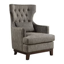 Soledad gray fabric accent chair $ 599.95. Homelegance 1217f3s Adriano High Wing Back Style Grey Fabric Accent Chair Nail Head Trim