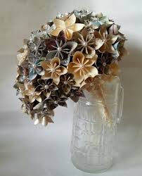 An origami wedding often appeals to the bride and groom who want to have a celebration that is memorable another common reason for incorporating origami into a wedding is the financial benefit. Paper Flower Origami Wedding Bouquet Cascade Waterfall Teardrop Bouquet Alternative Retro Vintage Bri Paper Bouquet Wedding Paper Bouquet Paper Flowers Wedding