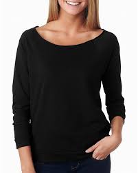 Next Level 6951 Ladies Terry Raw Edge 3 4 Sleeve Raglan Tee