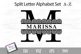 Download Free Monograms Download Split Letters A Z 26 Split Monogram Svg Files With Spirals Free Design Resources