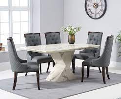 Therefore, choosing the right white marble dining table and chair is critical for all people. White Marble Dining Table And 6 Grey Chairs Homegenies