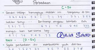 Not Angka : Ari Lasso - Perbedaan - Not Angka Lengkap