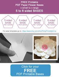 This tutorial has two different files—one svg file to cut the flowers using your cricut or other cutting machine, and a pdf that you can use as a template for tracing and cutting by hand. Free Printable Paper Flower Bases 5 8 Sided Paper Flowers Large Paper Flowers Diy Templates Paper Flower Printable Templates