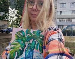 Houseplants Painting Original Art Flower Oil Painting Still Life Impasto  Painting Painting Artwork Small Oil Painting Wall Decor 8x8 In