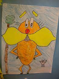 Lorax Guided Line Drawing They All Got The Same Directions To Create The Lorax All 25 Turned Out Differ Dr Seuss Art Seuss Crafts Dr Seuss Directed Drawing