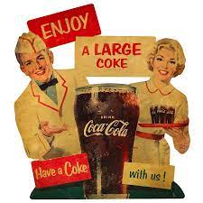 Vintage ads are shown here in fair use context. 1950s Diner Soda Jerk Waitress Enjoy A Large Coke Have A Coke With Us Drink Coca Cola Advertisement Photograph By Cody Cookston