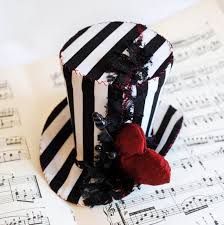 Black And White Striped Top Hat Gothic Voodoo Heart Striped Mini Top Hat Nightmare Before Christmas Mini Top Hat Gothic Tea Party Mini Hat Made To O Mini Top Hat Top Hat Mad Hatter Hats