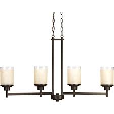 Progress lighting alexa pendant light nwt fixture. Progress Lighting Alexa Collection 4 Light Antique Bronze Chandelier With Etched Umber Linen Glass P4619 20 The Home Depot