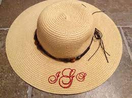 How To Monogram A Straw Hat Machine Embroidery Geek Machine Embroidery Machine Embroidery Designs Machine Embroidery Applique
