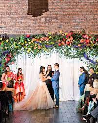 This Couple Went Bold And Colorful For Their Brooklyn New York Wedding Outdoor Wedding Ceremony Outdoor Wedding Wedding Ceremony