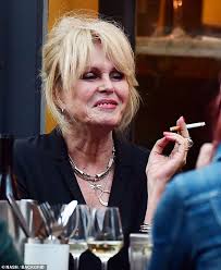 Joanna lumley rants over bottled water in brita promotion. Joanna Lumley Channels Absolutely Fabulous Role Patsy Stone As She Puffs On A Cigarette Daily Mail Online