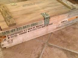Military Wooden Ammo Box Mortar Cartridge For Cannon Ammunition Ebay Ammo Box Wooden Crates Wooden