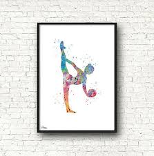 Rhythmic Gymnastics Balloon Dance Poster Grs Watercolor Sports Art Child Decoration Baby Poster Dancer Decoration Dessin Gymnaste Affiche De Danse Poster Sport