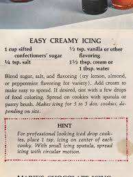 Easy Creamy Icing For Merry Christmas Cookies Betty Crocker S Cooky Book 1963 Easy Icing Cookies Recipes Christmas Flavored Sugar