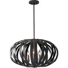 Modern cafe industrial wood timber black iron cage hanging ceiling pendant light. Large Modern Ceiling Pendant Light In Textured Black Cage Design