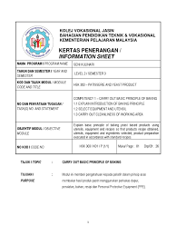 Download the vector logo of the kolej vokasional leboh cator kvlc brand designed by fie in adobe® illustrator® format. Pyp Kertas Penerangan K1 Carry Out Basic Principle Of Baking Docx