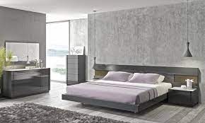As low as $122.69 / month ** J M Braga Platform Bedroom Set In Grey Lacquer
