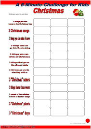 It's useful to have some more fun activities for the end of the year, when childrens' attention begins to wonder and you need to fit in some learning amongst the christmas play practices and parties! A 5 Minute Activity For Kids On Christmas English Esl Worksheets For Distance Learning And Physical Classrooms