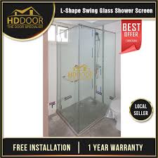 Maybe you would like to learn more about one of these? L Shape Swing Glass Shower Screen Toilet Glass Door Toilet Shower Screen Shopee Singapore