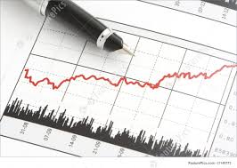 Investment Concept Close Up Shot Of A Pen On Stock Price Chart