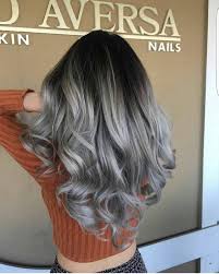Black And Ash Gray Ombre Hair Black To Gray Hair Wavy Wig Grey Ombre Hair Silver Ombre Hair Hair Styles
