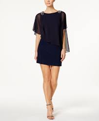 X By Xscape Embellished Chiffon Cape Dress Reviews Dresses Women Macy S Embellished Chiffon Womens Shift Dresses Chiffon Cocktail Dress