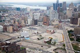 Detroit By Air Nytimes Com Detroit Skyline Urban Island Detroit