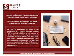 Minimum public health standards shall be complied with at all times for the duration of the gcq. Philippines Legal Update Omnibus Guidelines On The Implementation Of Community Quarantine