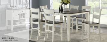 Kaya counter height pub table, white/natural 48x24x36by uniek(1). 8205 Grey White Pub Awfco Catalog Site