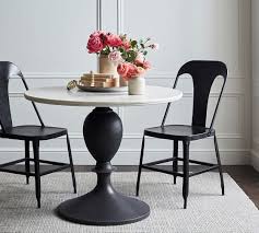 Montibello 40'' marble round dining table in black | transitional dining tables by bob's discount furniture. Chapman Round Marble Pedestal Dining Table Pottery Barn