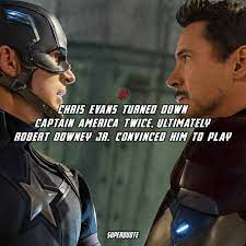 We Should Be Thankful To Robert Downey Jr For Convincing Chris Evans Ironman Tonystark Robertdowneyjr Captainam Robert Downey Jr Chris Evans Downey Junior
