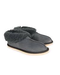 Ladies Sheepskin Bootee Slippers Size 5 Dark Grey 1636 Luxury fluffy handmade women's slippers slides sandals, natural leather, 100% sheep wool sheepskin, warm and comfortable home shoes beige. ladies sheepskin bootee slippers