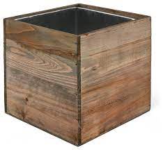 Check spelling or type a new query. In Stock Natural Wood Cubic Planter Box With Removable Zinc Liner 6 Cube 1 Piece Rustic Outdoor Pots And Planters By Cys Excel Inc Houzz