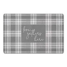 Maybe you would like to learn more about one of these? Gray Plaid Love Gathers Here Kitchen Mat Kirklands