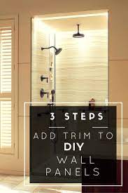 3 Steps To Add Trim And Borders To Diy Shower Wall Panels Shower Wall Panels Shower Wall Diy Shower