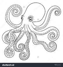 Hand Drawn Tribal Octopus Animal Totem For Adult Coloring Page Octopus Coloring Page Octopus Art How To Draw Hands