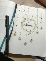 Oktober Bullet Journal Theme Kalenderideen Journaling Ideen Bullet Journal Deckblatt