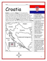 Croatia Printable Handout With Map And Flag By Interactive Printables Social Studies Worksheets Summer Book List Geography Worksheets