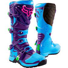 Fox 2016 Le Comp 5 Blue Purple Boots Dirt Bike Boots Bike Boots Bike Gear