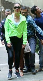 Kareena Kapoor Khan Aces The Gym Look In A Neon Green Jacket Green Jacket Kareena Kapoor Bikini Karena Kapoor