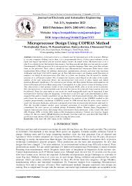 PDF) Microprocessor Design Using COPRAS Method
