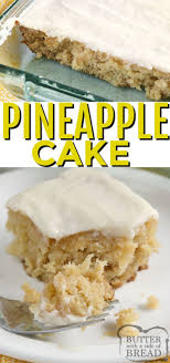 Easy Pineapple Cake Made With Crushed Pineapple Then Topped With A Simple Cream Cheese Frostin In 2020 Easy Cake Recipes Pineapple Dessert Recipes Easy Pineapple Cake