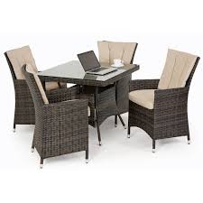 Maze Rattan Garden Furniture La Brown 4 Seater Square Dining Table Set Rattan Garden Furniture Patio Furniture Pillows Rattan Furniture Set