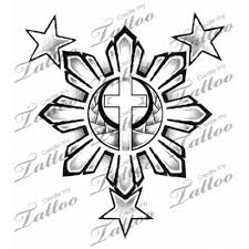 Black And White Filipino Flag Tattoo Filipino Flag 3 Stars And Sun Filipino Tattoos Philippines Tattoo Filipino Flag